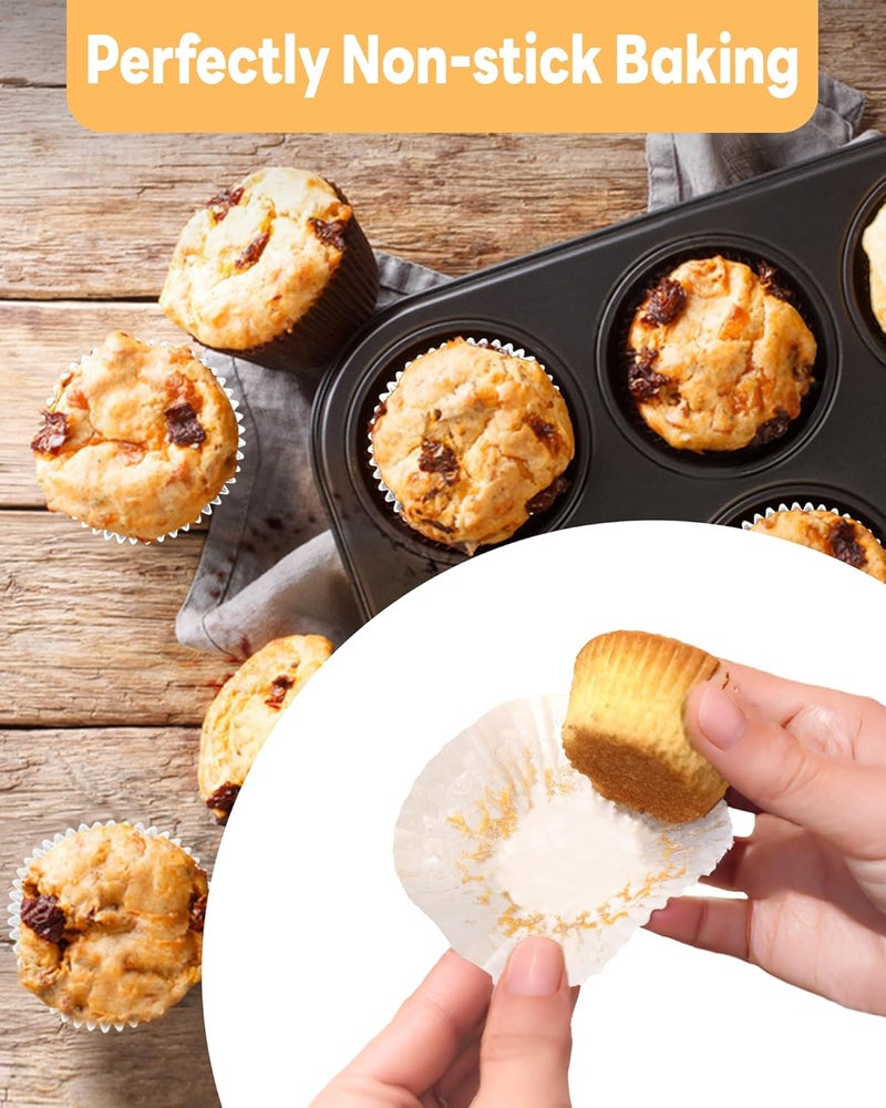 Bake Choice Non-Stick 400pcs White Mini Cupcake Liners for Baking, Greaseproof Muffin Liners for Mini Muffin Pan, Food Grade Cupcake Wrapper for for Party, Wedding, Birthday, Christmas, Valentines - Image 2