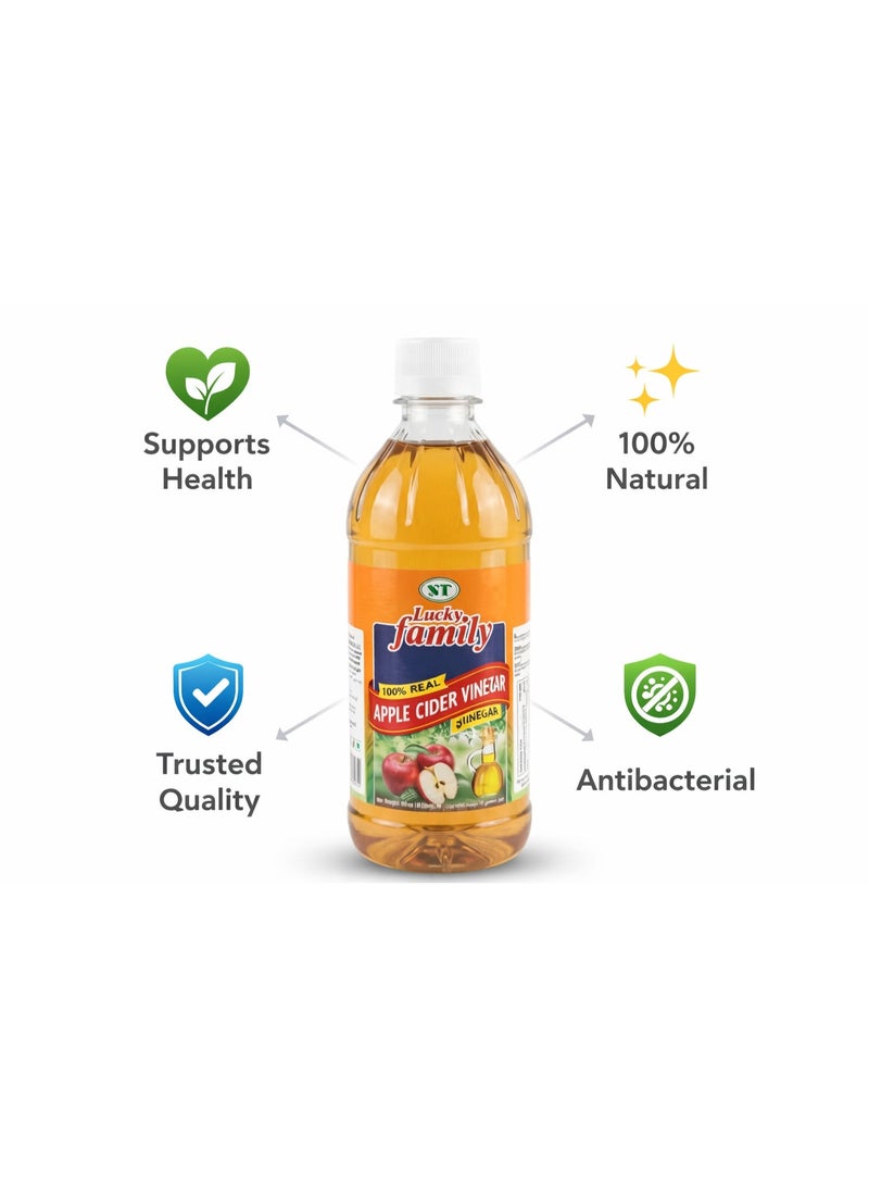 LUCKY FAMILY 100% Real Apple Cider Vinegar 473ml - Image 2