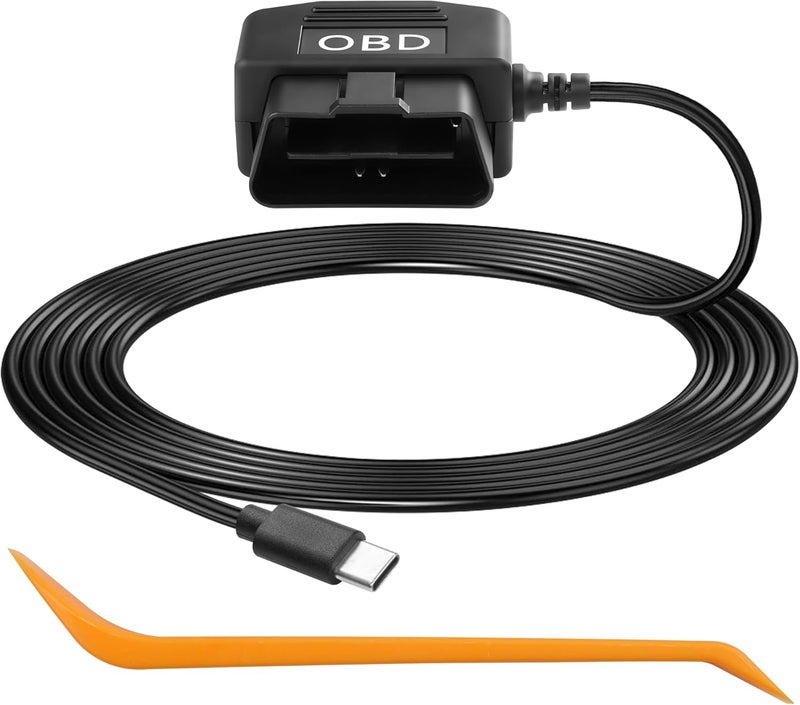 CERRXIAN OBD Power Cable for Dash Camera - OBD2 to Type C Adapter Hardwire Charger Cable (11.5FT/3.5M) - Image 1