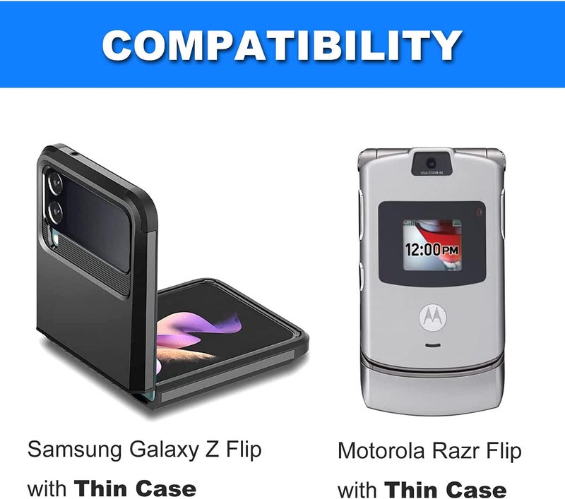 BECPLT for Galaxy Z Flip7 /6/5/4/3 Z Flip 5G Case 360 Rotating Leather Pouch Belt Case Holster for Motorola Razr 40 Ultra /40 Motorola Razr 5G Razr 2022/2019 -Black - Image 4