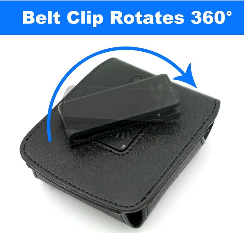 BECPLT for Galaxy Z Flip7 /6/5/4/3 Z Flip 5G Case 360 Rotating Leather Pouch Belt Case Holster for Motorola Razr 40 Ultra /40 Motorola Razr 5G Razr 2022/2019 -Black - Image 5