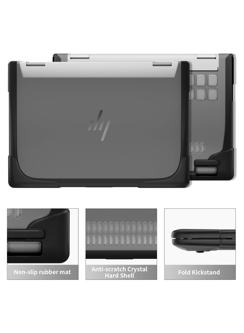 Compatible 14-inch HP Envy X360-14 2024 2-in-1 Laptop case - heavy-duty rugged hardshell cover frosted for heat dissipation and drop protection - Image 2