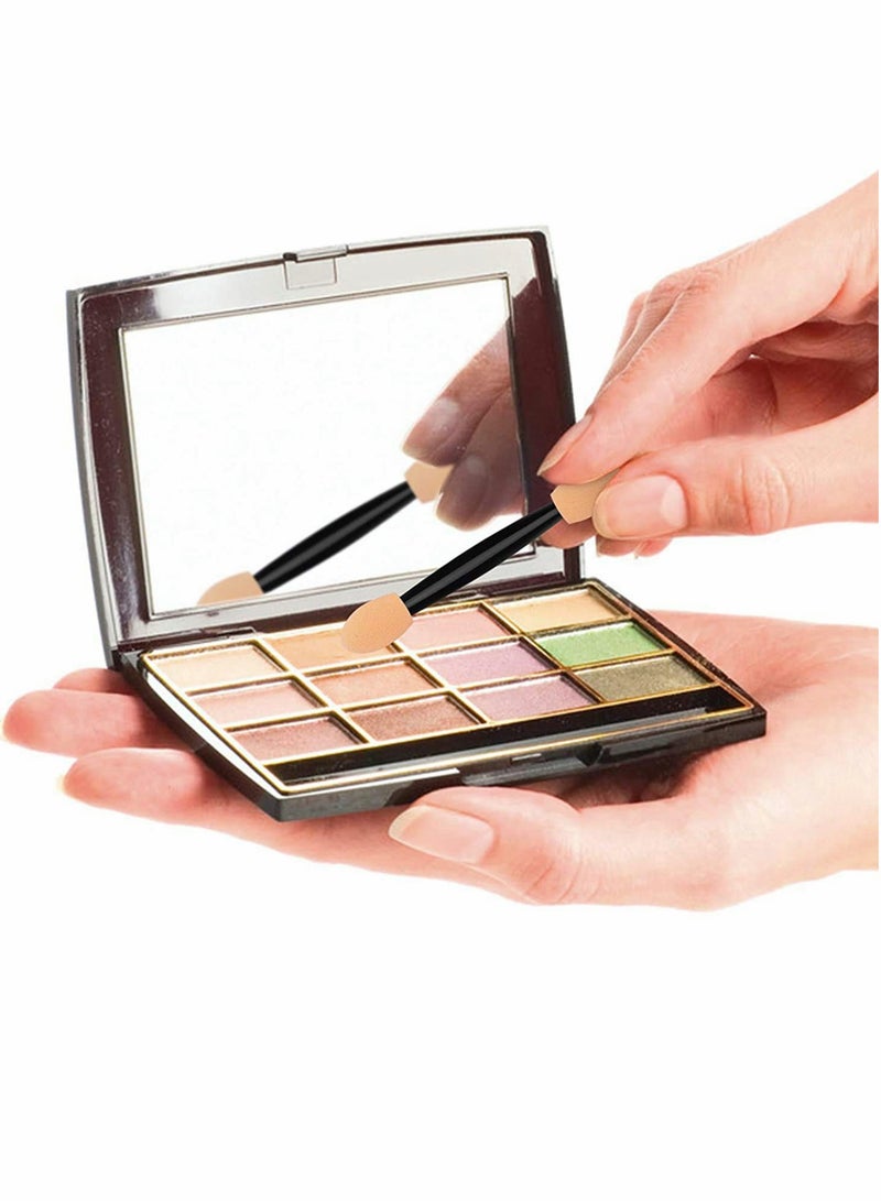 Excefore Disposable Dual Sides Eyeshadow Brushes, Eyeshadow Applicators with Container, Disposable Eyeshadow Sponge Applicator Makeup Applicators-80 Pcs - Image 2