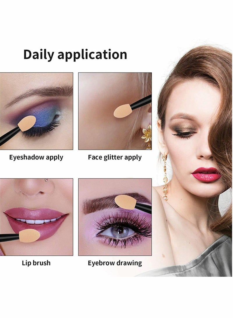 Excefore Disposable Dual Sides Eyeshadow Brushes, Eyeshadow Applicators with Container, Disposable Eyeshadow Sponge Applicator Makeup Applicators-80 Pcs - Image 4