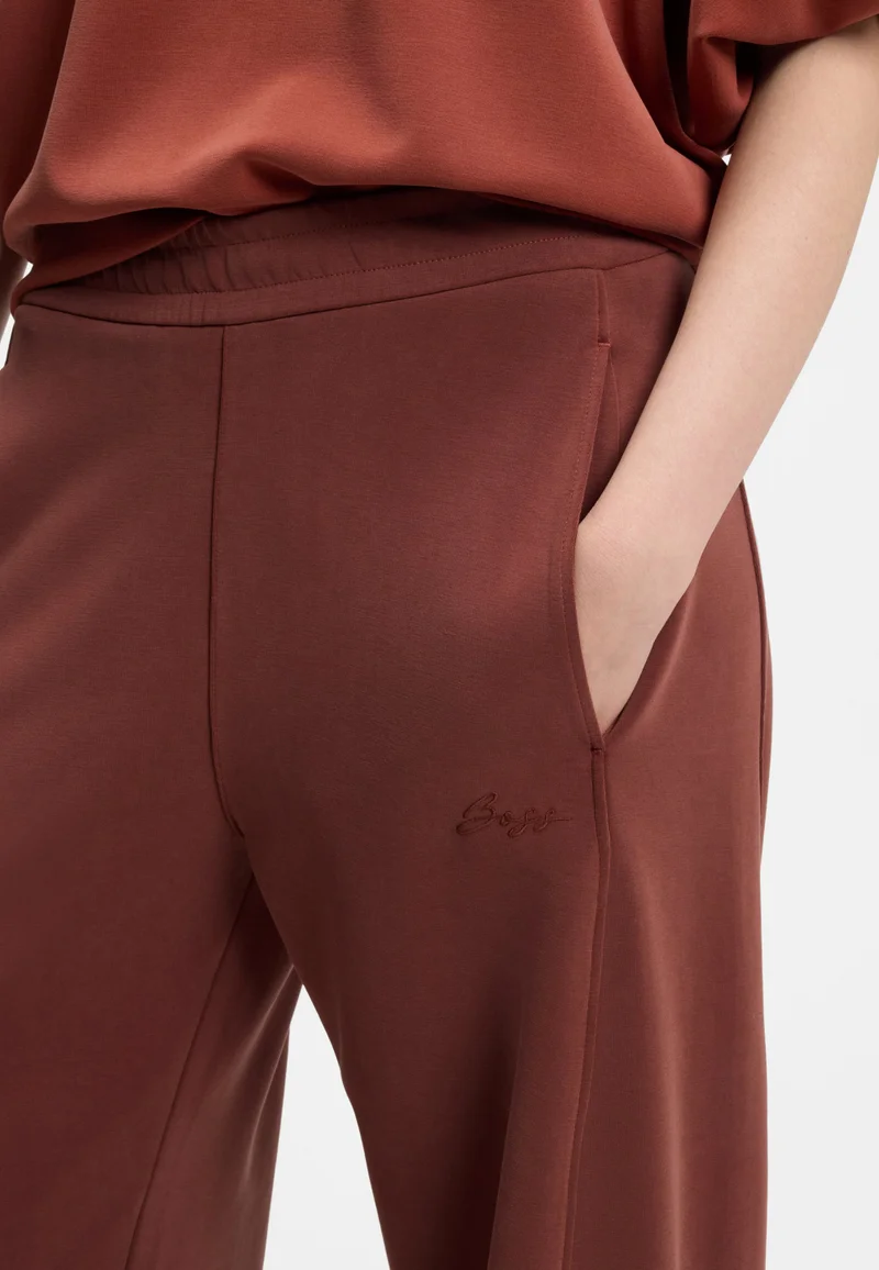 BOSS Dark Red Balloon-fit tracksuit bottoms with logo embroidery for Women | Best Price UAE