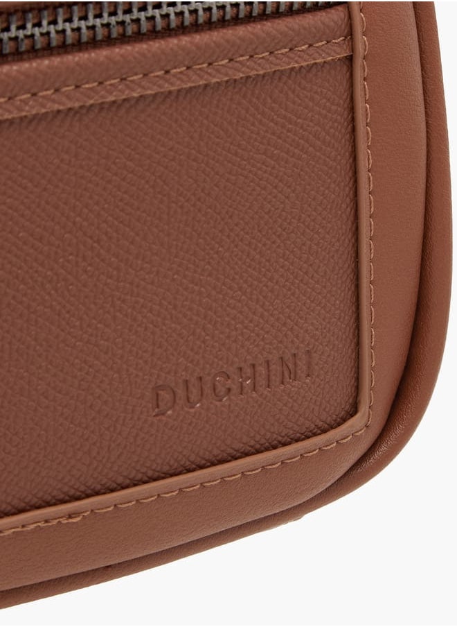 DUCHINI Men's Textured Pouch with Zip Closure and Handle  - Image 4