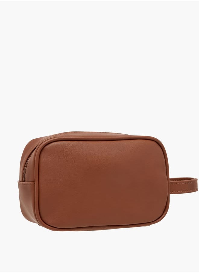 DUCHINI Men's Textured Pouch with Zip Closure and Handle  - Image 2