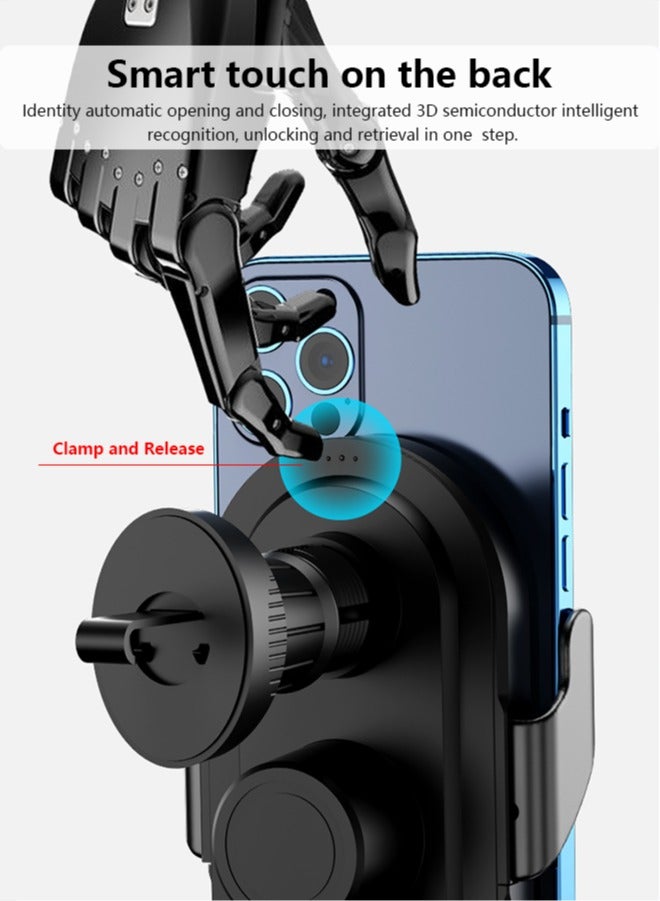 Wireless Car Charger, 15W Qi Fast Charging Auto-Clamping Phone Holder Mount for iPhone 15 Pro Max/15 Pro, Galaxy etc - Image 3