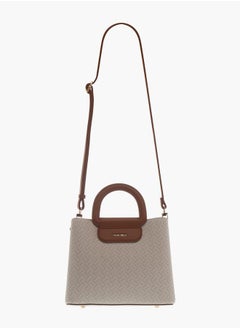 Flora Bella By Shoexpress Women Monogram Print Tote Bag with Handles and Detachable Strap  - Image 2