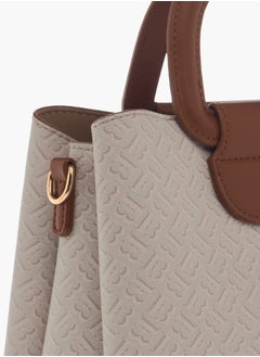 Flora Bella By Shoexpress Women Monogram Print Tote Bag with Handles and Detachable Strap  - Image 4