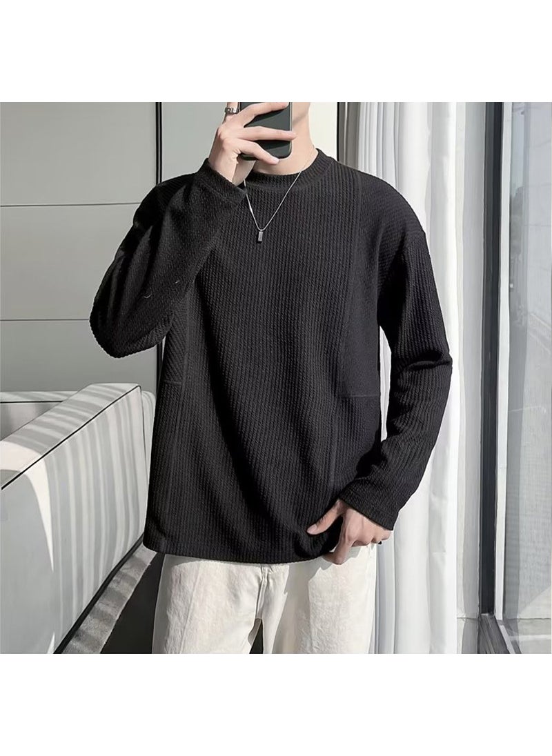 Mens Black Long-Sleeve Round Neck T-Shirt Black - pzsku/ZBC1CD00D5BFD2E2E9E2BZ/45/_/1732186966/cddadf48-0760-48a9-8daa-63cd29f799c1