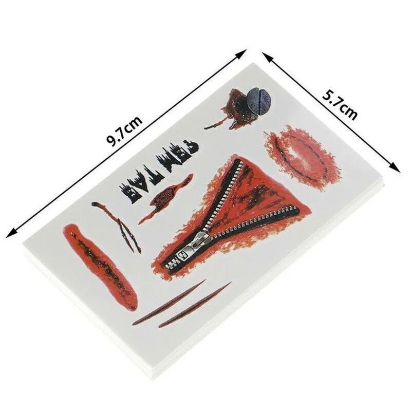 Halloween Temporary Tattoo Sticker Waterproof 3D Bite Mark Zombie Acars Wound Tattoo Sticker Halloween Party Cosplay Makeup Prop - Image 4