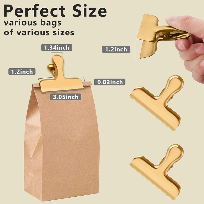 FINDMAG 20 Pack 3 Inch Wide Stainless Steel Chip Clips Food Bag Clips Heavy Duty Bag Clamp, Chip Clips Metal Hinge Clip File Clamps - Image 2