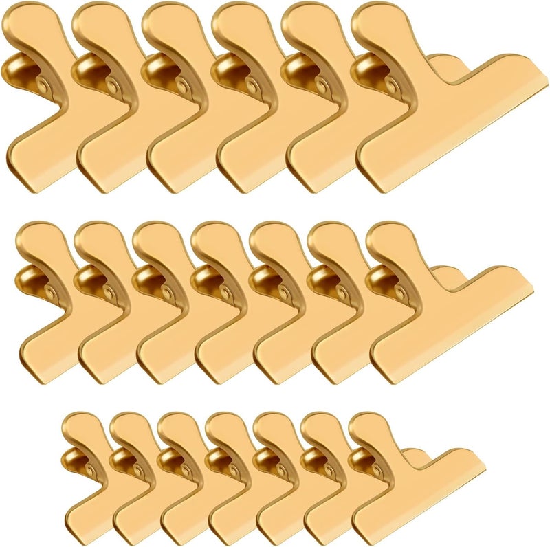 FINDMAG 20 Pack 3 Inch Wide Stainless Steel Chip Clips Food Bag Clips Heavy Duty Bag Clamp, Chip Clips Metal Hinge Clip File Clamps - Image 1