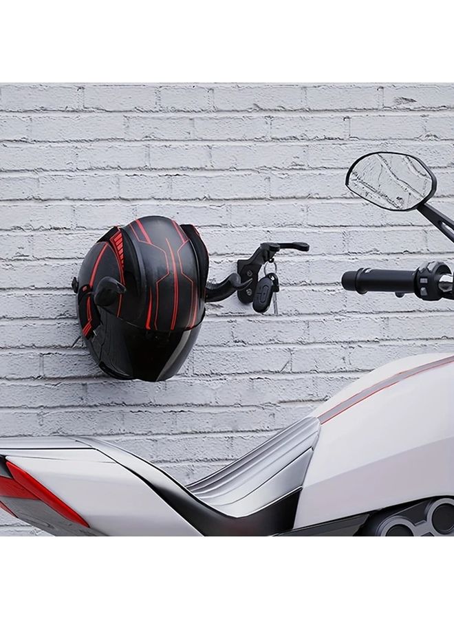 Black Motorcycle Helmet Hook Rack Multifunctional Wall Mount For Helmets Luggage Jackets - Image 3