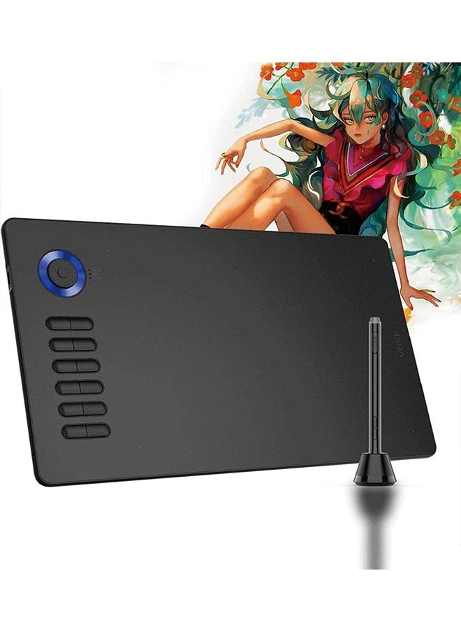 Veikk - Digital Drawing Tablet VEIKK A15Pro Graphics Pen Tablet 10 x 6 Inch Graphics Tablet with 12 Shortcut Keys and 1 Quick Dial,Supports Tilt Function,for MAC/Win/Linux/Android OS (Blue) - Image 1