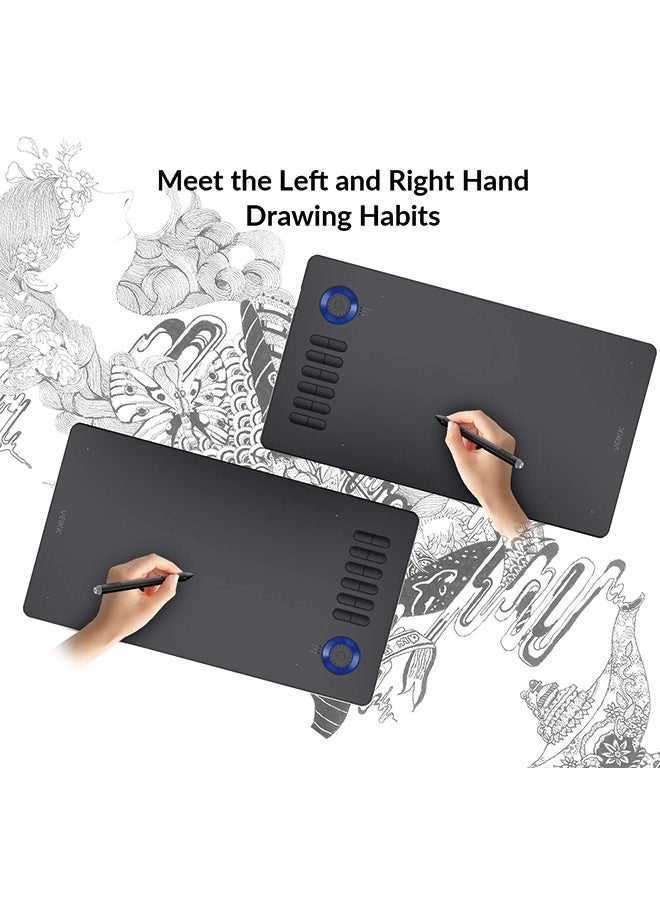 Veikk - Digital Drawing Tablet VEIKK A15Pro Graphics Pen Tablet 10 x 6 Inch Graphics Tablet with 12 Shortcut Keys and 1 Quick Dial,Supports Tilt Function,for MAC/Win/Linux/Android OS (Blue) - Image 1