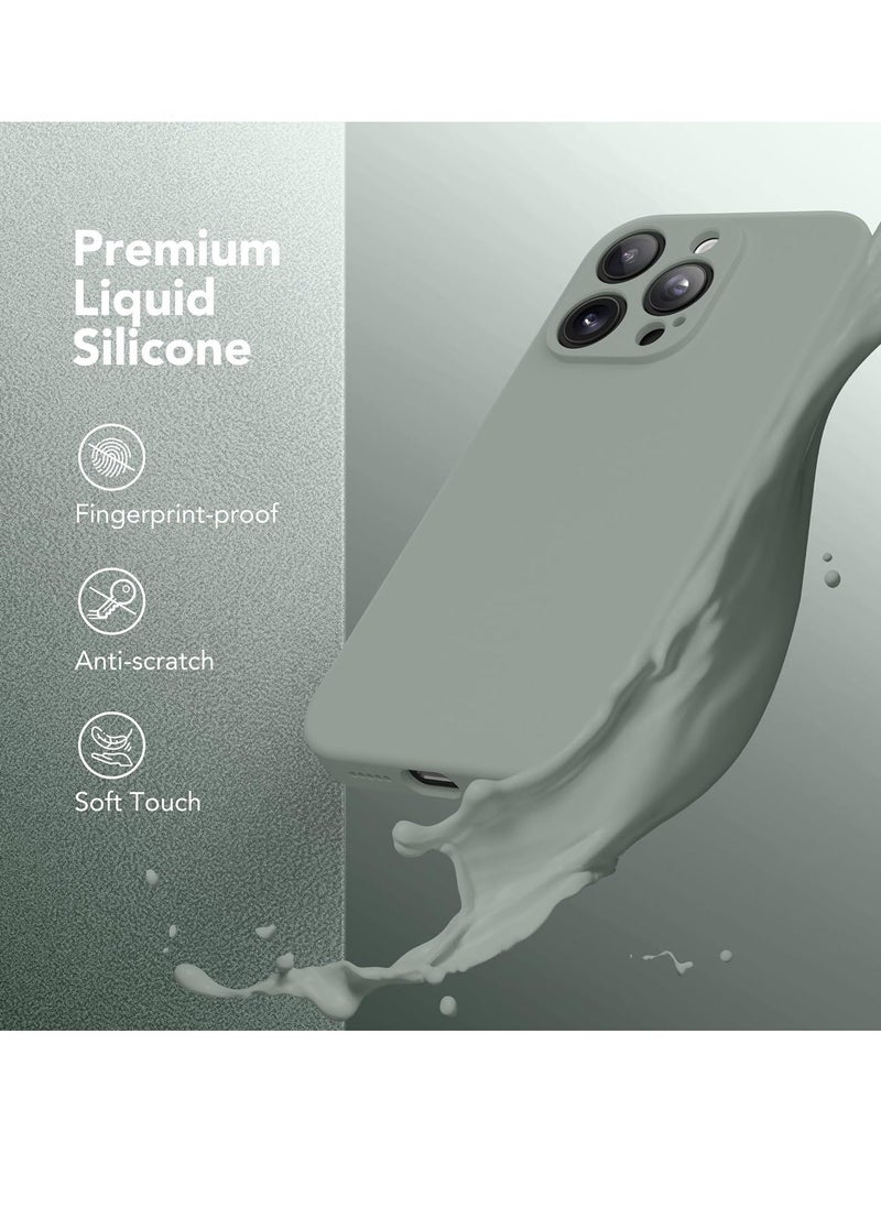 Raxoom Strong Magnetic for iPhone 15 Pro Max Case Silicone, Compatible with MagSafe, [Camera Protection][2X Screen Protectors]Slim Protective Case, Soft Anti-Scratch Microfiber Lining, Calke Green - Image 2