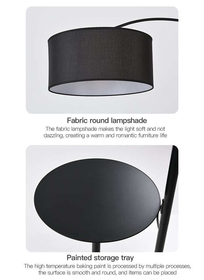 Sharpdo - Pure Natural Marble Floor Lamp with Warm Light and Shelf Marble Black 180x100 cm 50W - Image 1