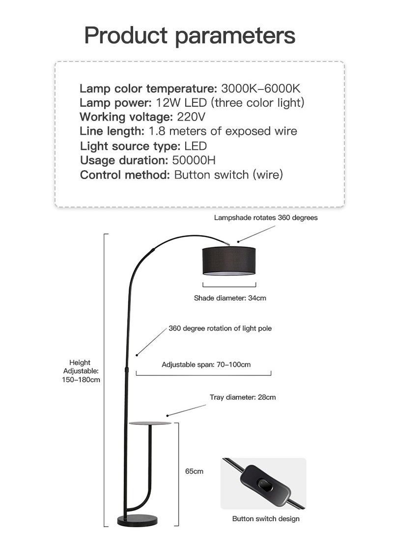 Pure Natural Marble Floor Lamp with Warm Light and Shelf Marble Black 180x100 cm 50W - pzsku/ZBC1CEC1029E73DC8C00DZ/45/_/1719213221/c9406a5b-2907-4d51-a5c5-7c5246ec0e53