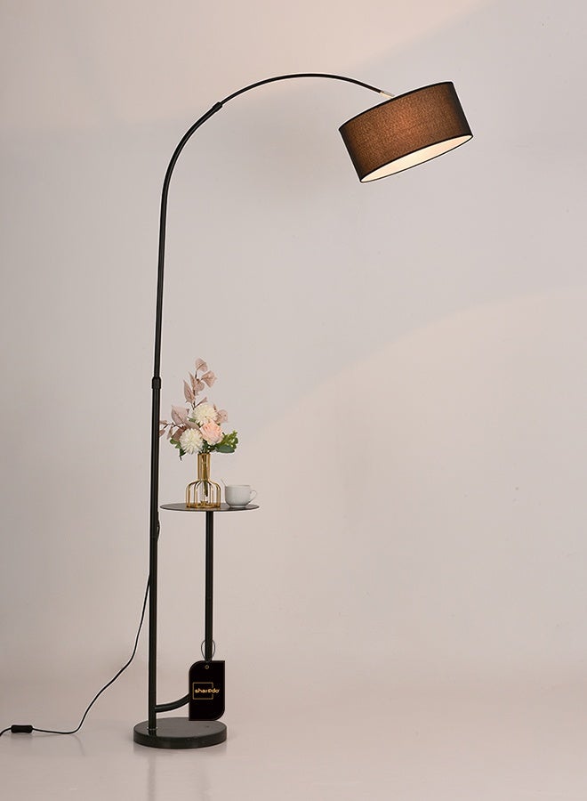 Sharpdo Modern Floor Lamp with Shelf Adjustable Pure Natural Marble Elegant Floor Lighting with Tray Interior Lighting Decoration Standing Light with Shelves Black 180*100CM - Image 2