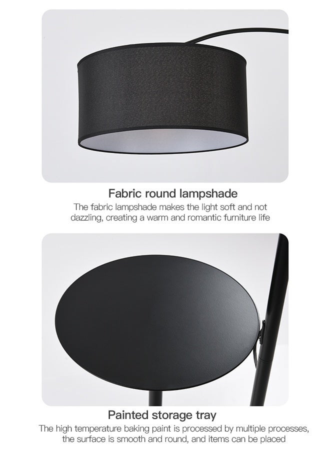 Sharpdo Modern Floor Lamp with Shelf Adjustable Pure Natural Marble Elegant Floor Lighting with Tray Interior Lighting Decoration Standing Light with Shelves Black 180*100CM - Image 3