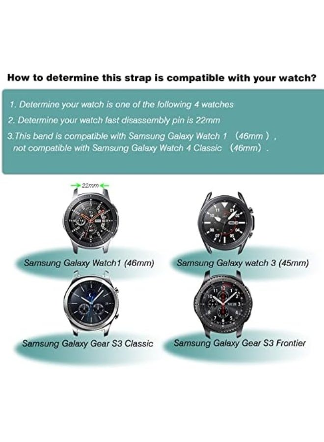 Compatible with Samsung Galaxy Watch 46mm Bands/Gear S3 Frontier, Classic Watch Bands/Galaxy Watch 3 Bands 45mm, 22mm Soft Silicone Bands Bracelet Sports Strap for Men & Women. - Image 3