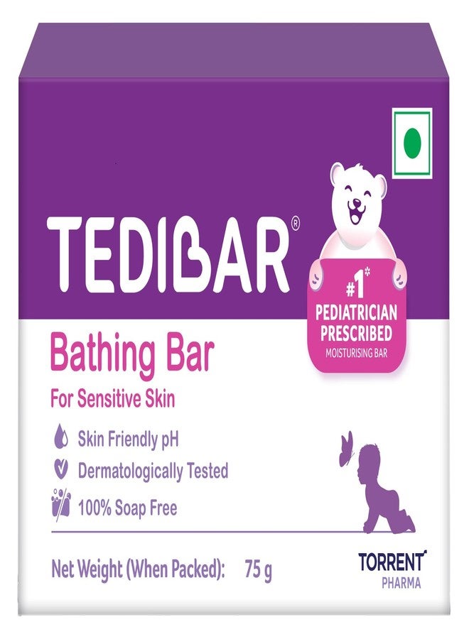 Tedibar Moisturising Baby Bathing Bar with Skin Friendly PH|100% Soap Free|Prevents Dryness & Rashes|Dermatologically Tested 75gm x Pack of 4 - Image 2