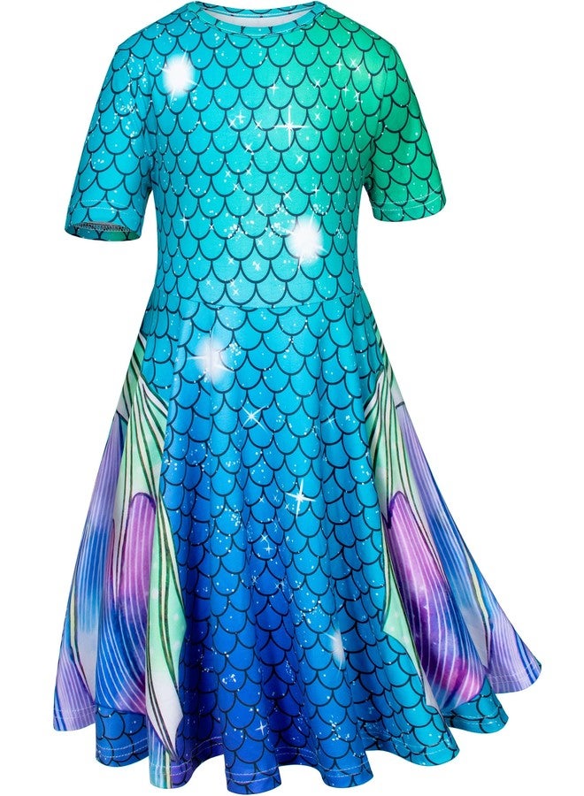 Heone Doll and Girl Matching Nightdress Mermaid Dress Nightgowns Costume for Girl and 18" American Girl Doll Clothes(1-110) - Image 3