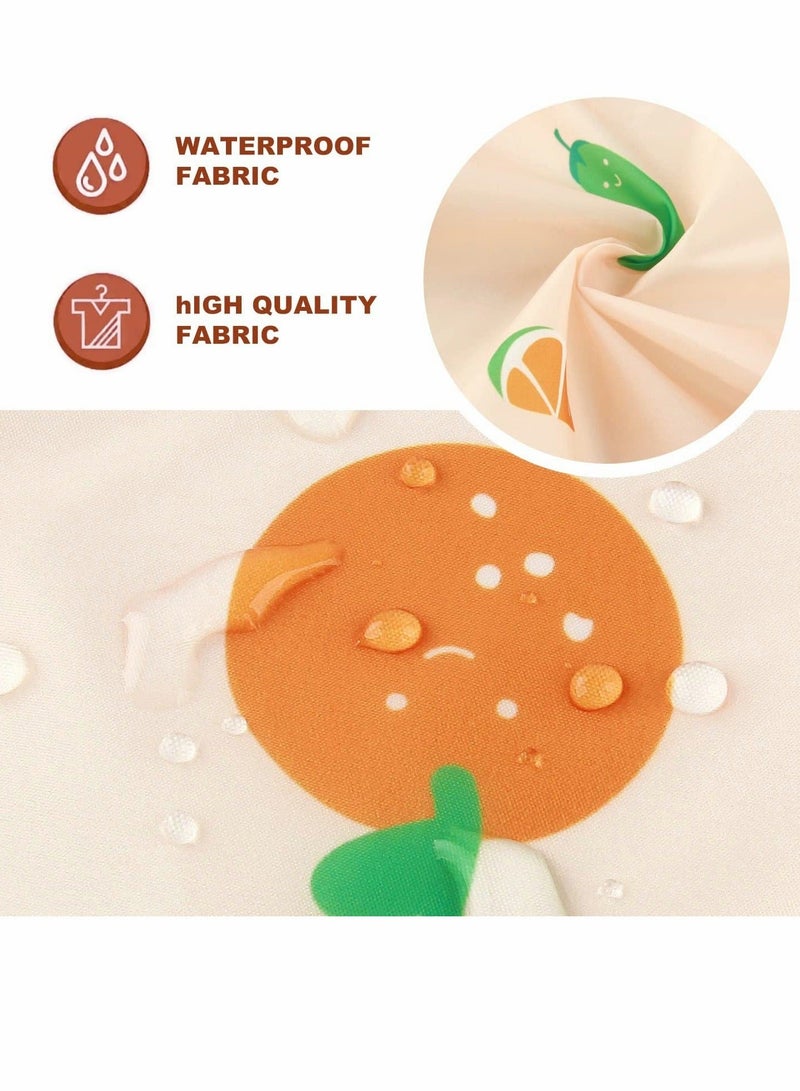 كابتن تيك Baby Bib With Long Sleeves, Prevent Soiling Waterproof Feeding Painting Apron Removable Silicone Pocket, Unisex For 1-3 Years Old - Orange - Image 4