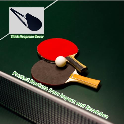 CORECISE Table Tennis Racket paddle cover，Ping Pong Paddle Carry Sleeve Bag,Table Tennis Bat Protective Paddle Sleeve, Ping Pong Paddle Racket Bag Case With Ball Storage Mesh Pocket and Shoulder Carry Strap - Image 5