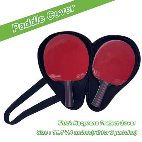 CORECISE Table Tennis Racket paddle cover，Ping Pong Paddle Carry Sleeve Bag,Table Tennis Bat Protective Paddle Sleeve, Ping Pong Paddle Racket Bag Case With Ball Storage Mesh Pocket and Shoulder Carry Strap - Image 2