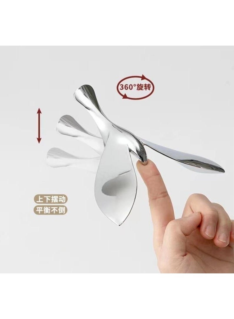 فتاحة زجاجات على شكل طائر متوازن، فتاحة زجاجات متعددة الوظائف، فتاحة زجاجات مزخرفة بتصميم عائم ودوار لفتح أغطية زجاجات البيرة والنبيذ الأحمر وتزيين سطح المكتب - Image 4