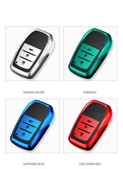 OUYoo OUYoo Soft TPU Cover Compatible with Toyota Fortuner, Hilux, Innova Crysta, Fortuner Legender, Innova HyCross, Land Cruiser 2B/3B Smart Key，Comes with a key chain（Green）.  - Image 3