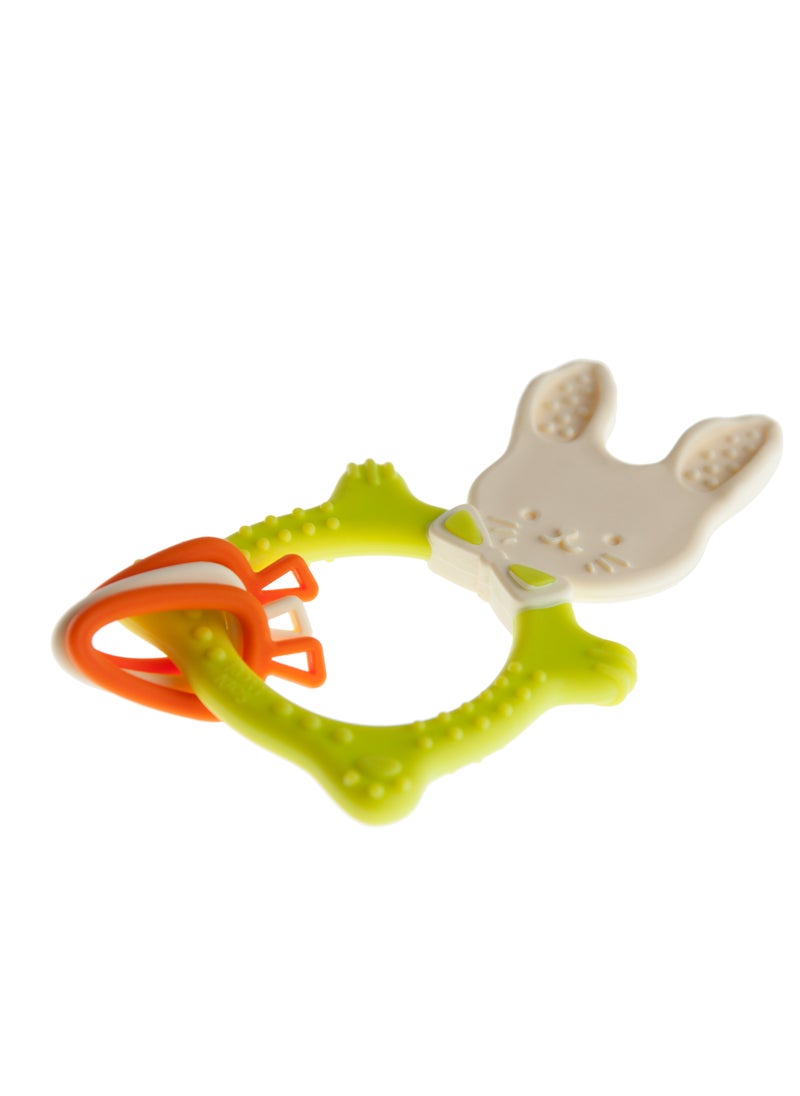 Generic - Teether Bunny ROXY-KIDS Multi-Stage Teething Relief  with Varying Hardness, Easy-to-Hold Design, Safe Hypoallergenic Materials, Fun & Functional - Image 1