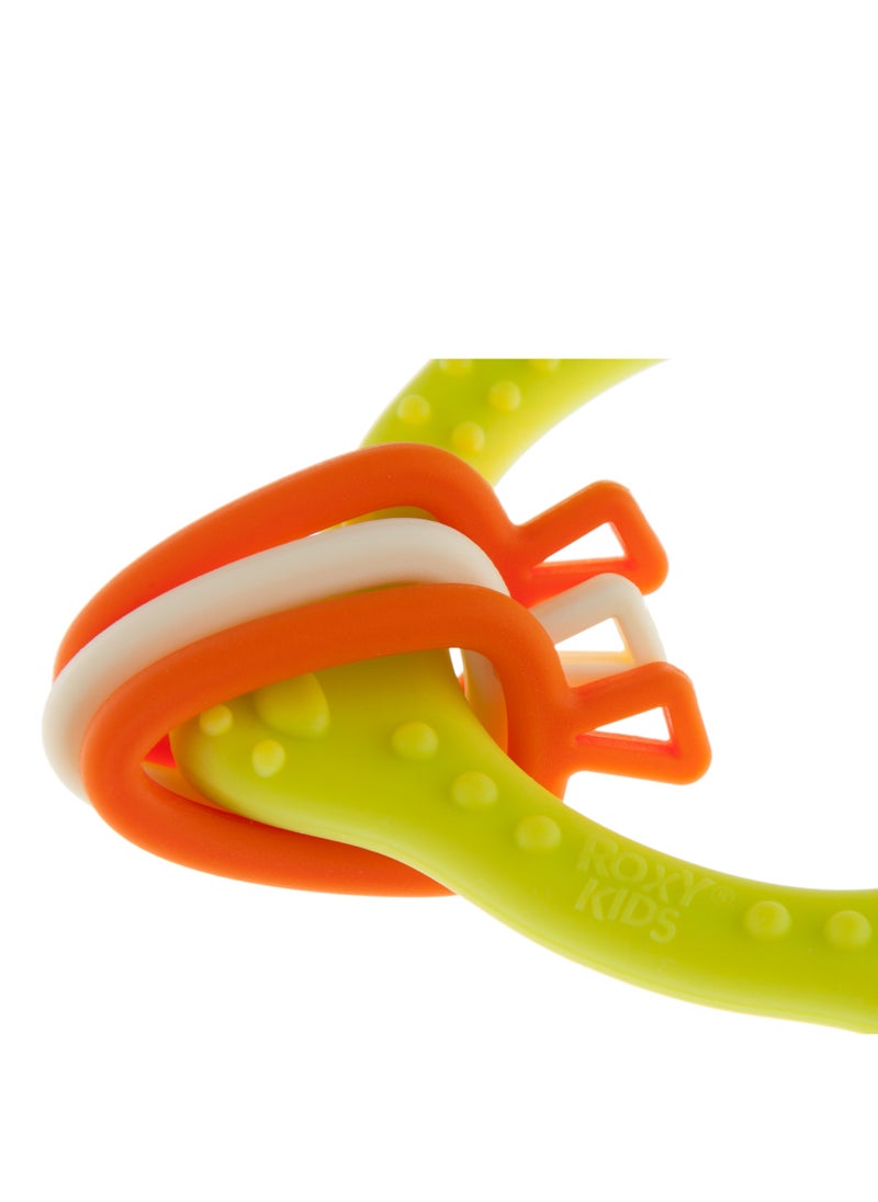 Generic - Teether Bunny ROXY-KIDS Multi-Stage Teething Relief  with Varying Hardness, Easy-to-Hold Design, Safe Hypoallergenic Materials, Fun & Functional - Image 1