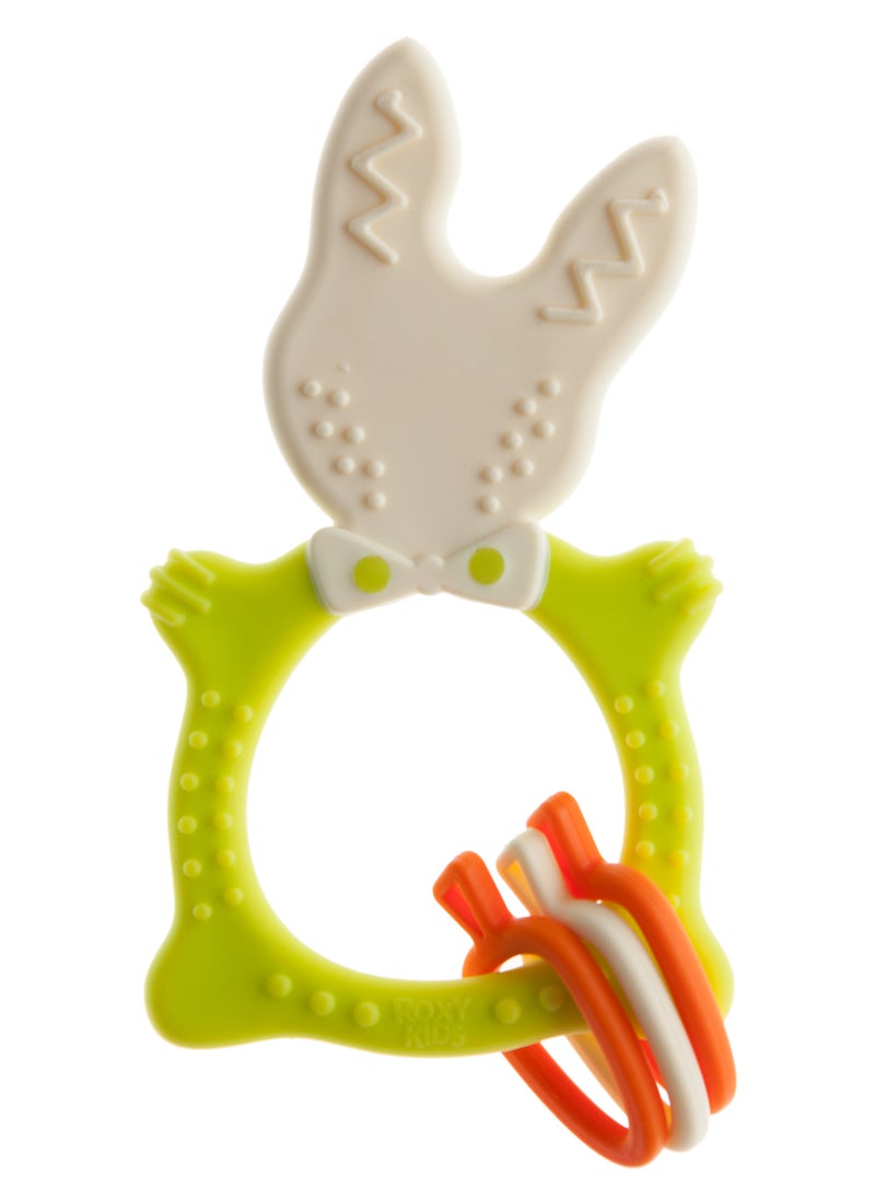 Generic - Teether Bunny ROXY-KIDS Multi-Stage Teething Relief  with Varying Hardness, Easy-to-Hold Design, Safe Hypoallergenic Materials, Fun & Functional - Image 1