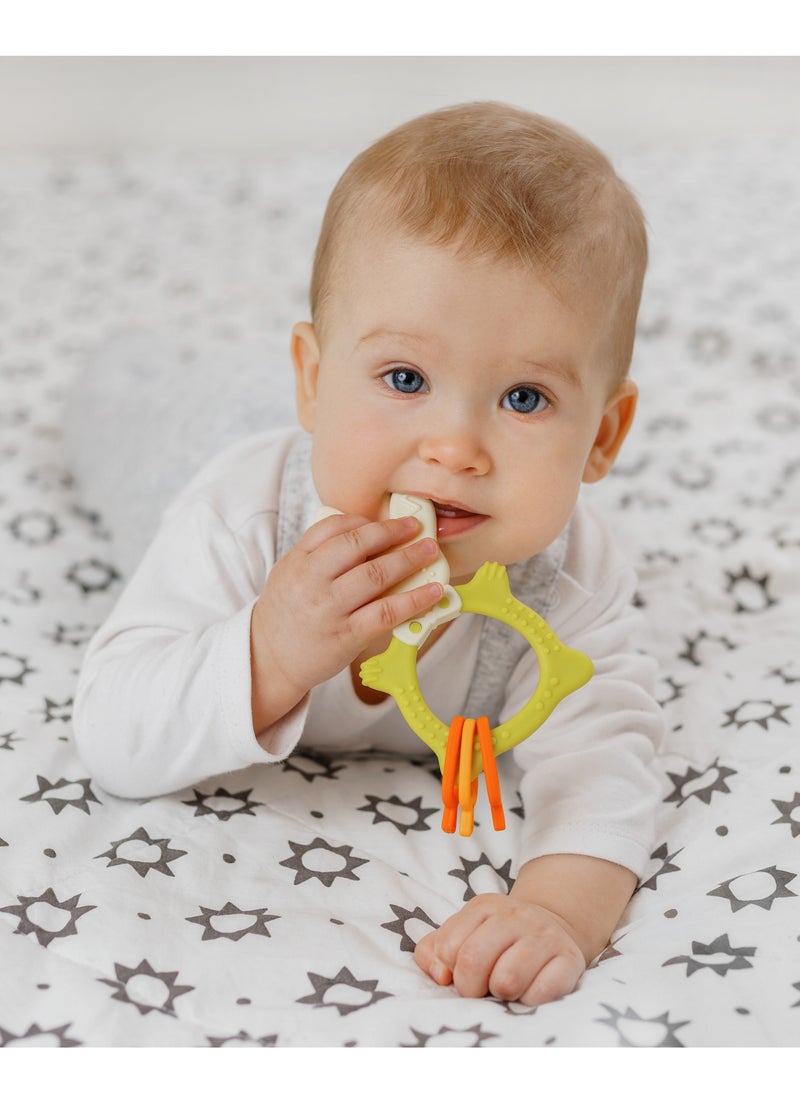 Generic - Teether Bunny ROXY-KIDS Multi-Stage Teething Relief  with Varying Hardness, Easy-to-Hold Design, Safe Hypoallergenic Materials, Fun & Functional - Image 1