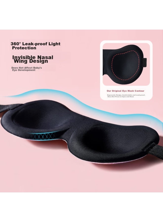 Tiantianzai Children's Eye Mask For Boys And Girls, Light-blocking Sleep Aid, Student Nap-specific Eye Protection, Pink Rabbit Desig - Image 2