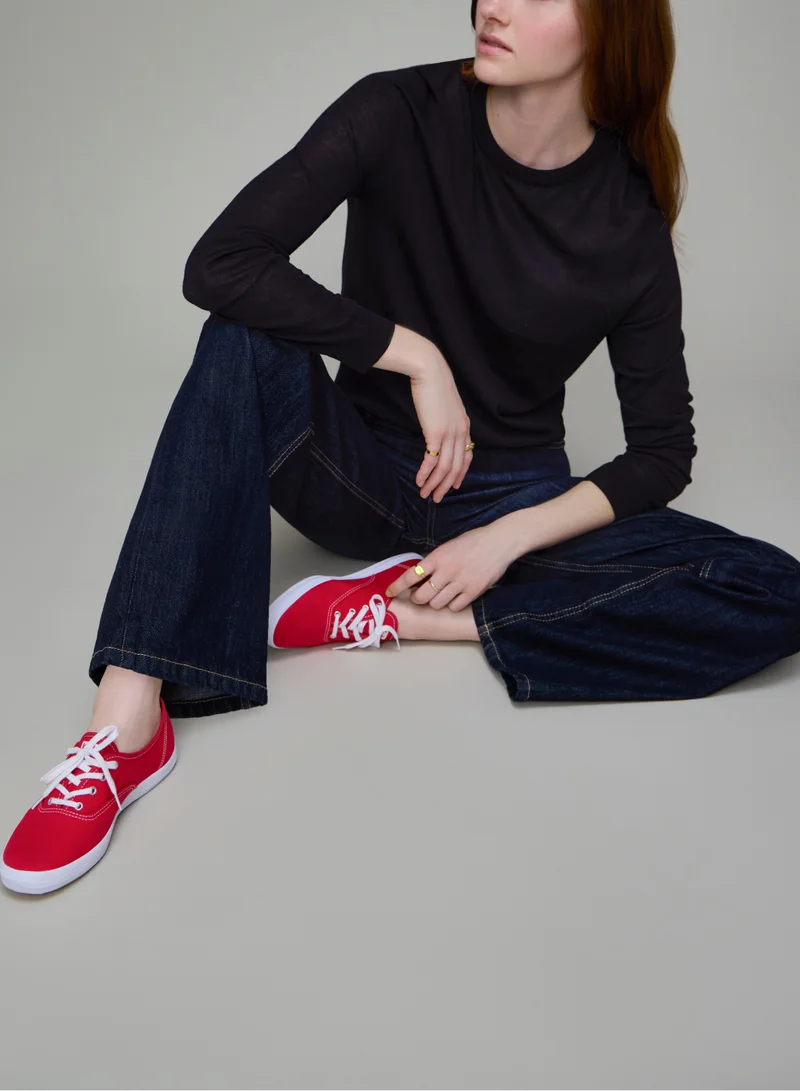 Keds red Keds Women's Champion Originals Lace Up Canvas Casual Sneaker Red for Women | Best Price UAE