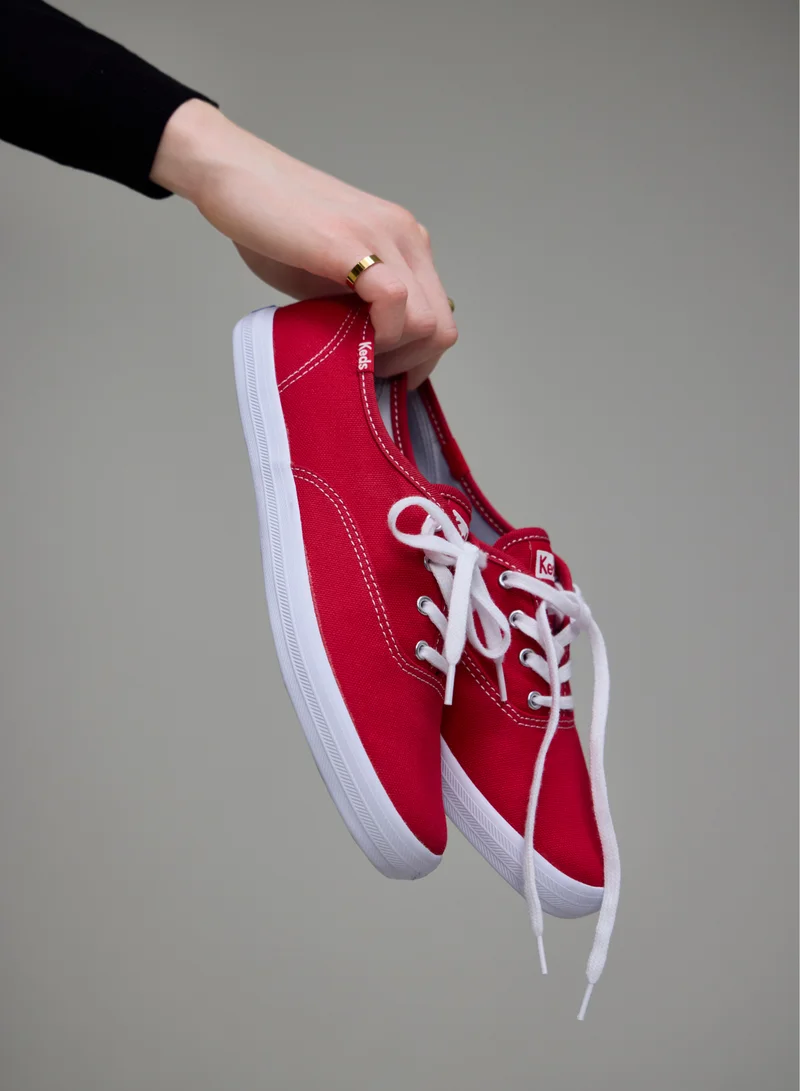 Keds red Keds Women's Champion Originals Lace Up Canvas Casual Sneaker Red for Women | Best Price UAE