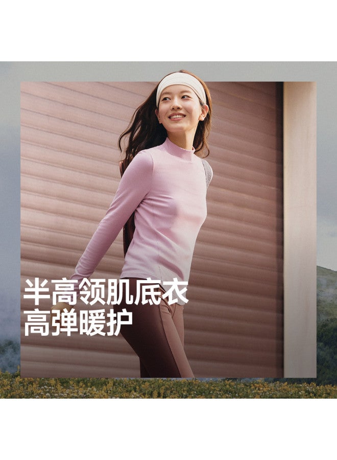 Beneunder New Versatile Brushed Semi-High Neck Base Layer Shirt For Women, Long Sleeve T-Shirt For Outerwear Or Layering - Image 2