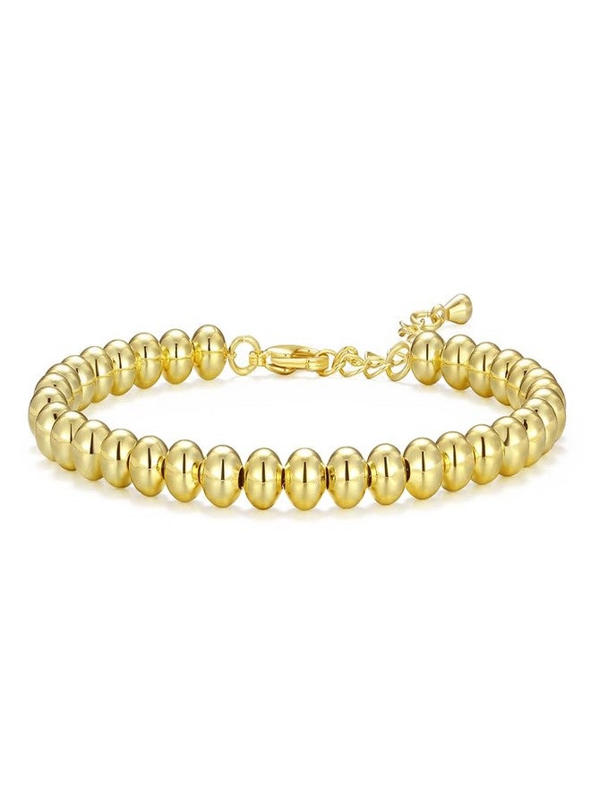 Aprilery Gold Chain Bracelets for Women Trendy 14K Gold Plated Link Bracelet Jewelry for Her (Gold Bead) - Image 1