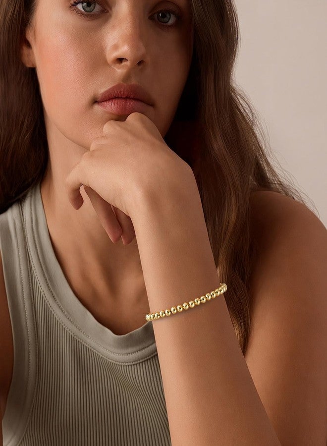 Aprilery Gold Chain Bracelets for Women Trendy 14K Gold Plated Link Bracelet Jewelry for Her (Gold Bead) - Image 2