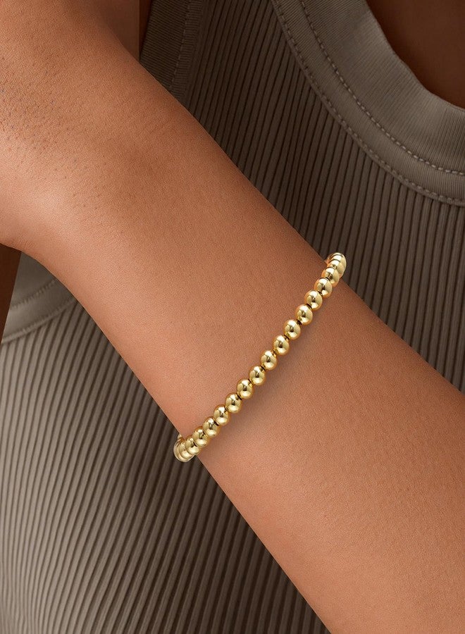 Aprilery Gold Chain Bracelets for Women Trendy 14K Gold Plated Link Bracelet Jewelry for Her (Gold Bead) - Image 3
