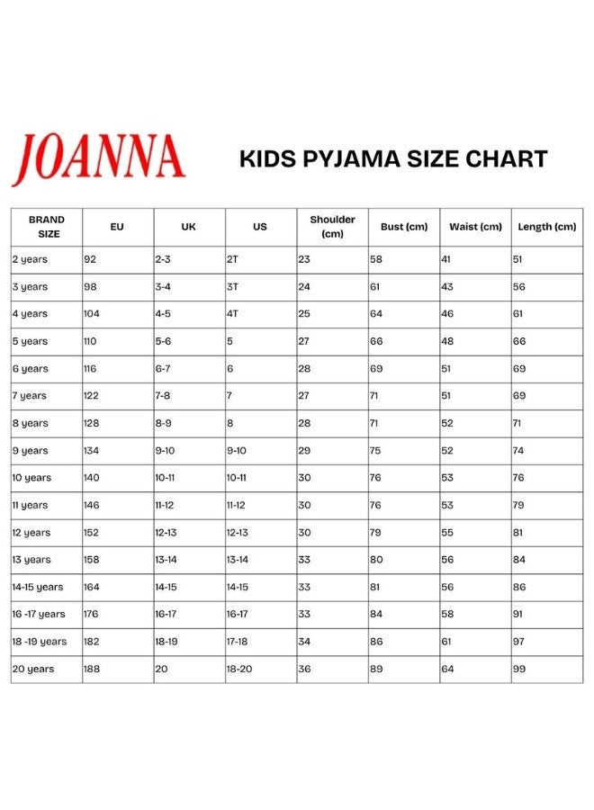 JOANNA JOANNA Girl's We Are Happy Print Short Sleeve Shirt & Long Pants Pajama Set, Red  - Image 5