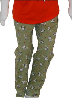 JOANNA JOANNA Girl's We Are Happy Print Short Sleeve Shirt & Long Pants Pajama Set, Red  - Image 2