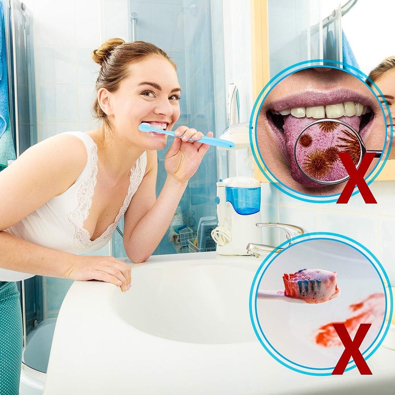 BOAO 4 Pieces Soft Bristle Toothbrush Nano Toothbrush Ultra Soft Toothbrush Manual Toothbrush with 20,000 Bristles for Sensitive Teeth and Gum Adult Kid Children (Pink, Blue, Black, White) - Image 4