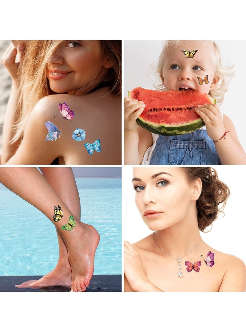 NIBEMINENT Butterfly Tattoos for Kids and Women, 100 Pcs Colorful Waterproof Temporary Stickers Party Favors Gifts Decoration - Image 5
