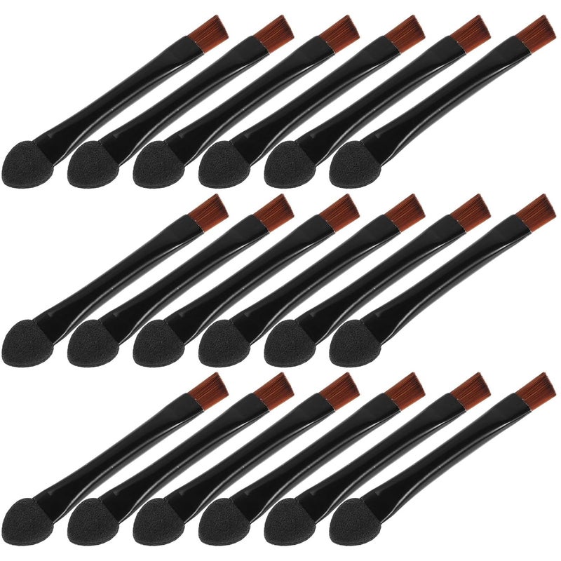 GALPADA 20pcs Double Sided Eyeshadow Brushes and Angled Eyebrow Brush Set, Portable Dual-ended Makeup Tools with Sponge Applicator for Eye Shadow and Brow Concealer, Travel-friendly Kit - Image 1